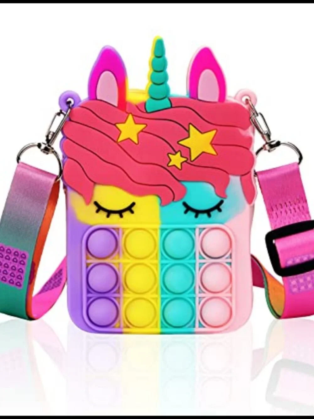 Silicone Pop Fidget Purse Unicorn Shoulder Bag Mini Crossbody Toy